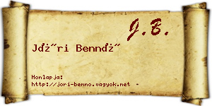 Jóri Bennó névjegykártya